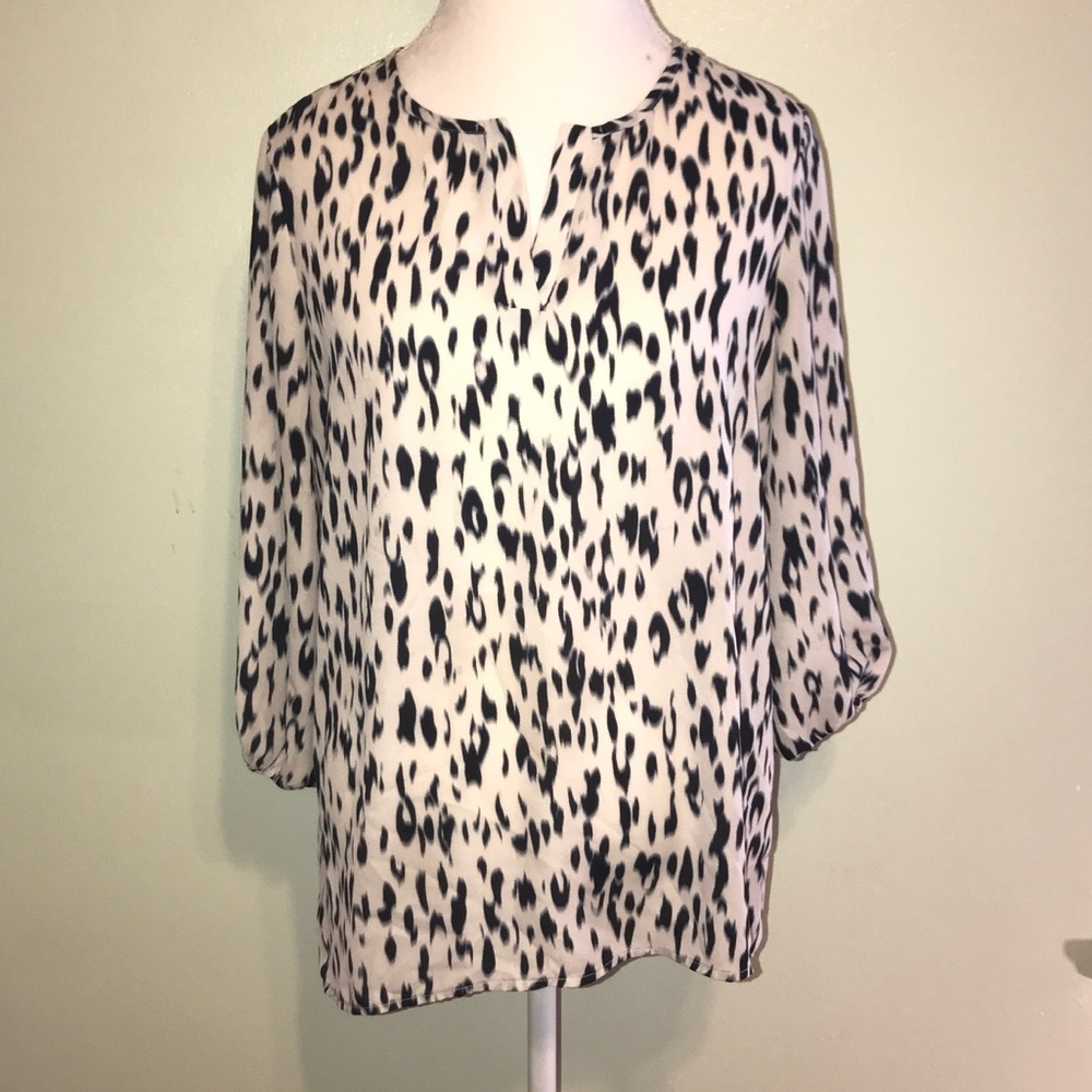 Cream and Navy Blouse